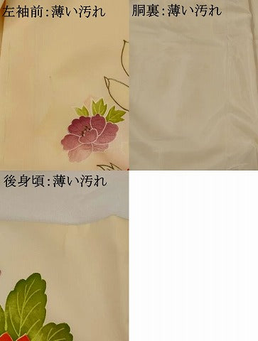 平和屋着物■訪問着　駒刺繍　草花文　暈し染め　金糸　洗える着物　未使用　AABG9490st