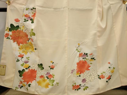 平和屋着物■訪問着　駒刺繍　草花文　暈し染め　金糸　洗える着物　未使用　AABG9490st
