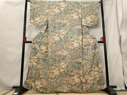 平和屋着物■上質な小紋 花鳥文 正絹 逸品 AABG9492st