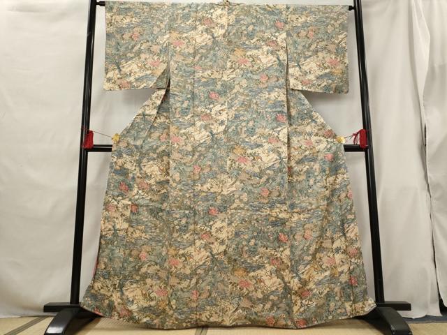平和屋着物■上質な小紋 花鳥文 正絹 逸品 AABG9492st