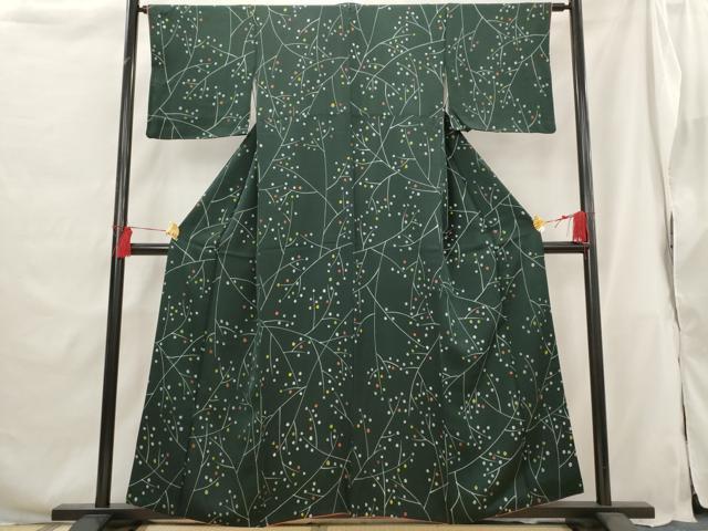 平和屋着物■上質な小紋 枝花文 正絹 逸品 AABG9494st
