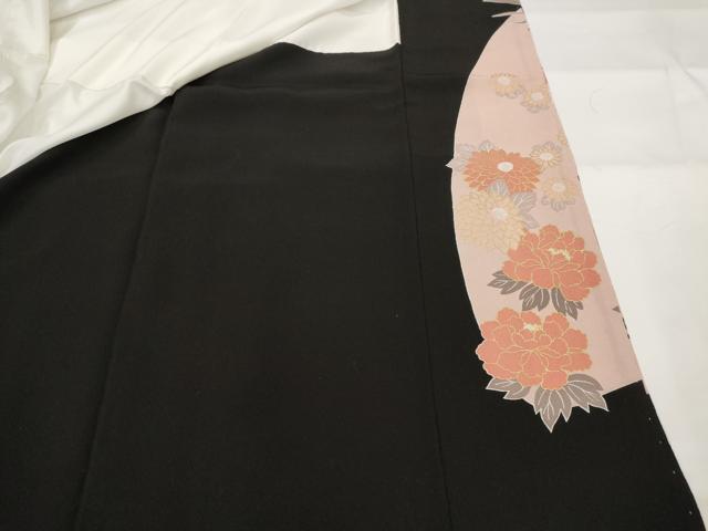 平和屋着物■豪華黒留袖　扇面風景文　金彩　正絹　逸品　AABG9496st