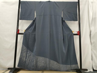 平和屋着物■色留訪問着　樹林文　銀糸　正絹　逸品　AABG9501st