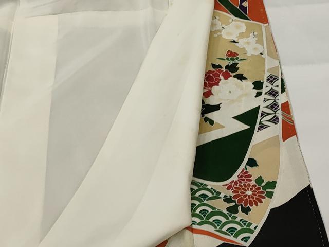 平和屋着物■豪華黒留袖 駒刺繍 誰が袖花鳥文 金彩 正絹 逸品 AABG9508st