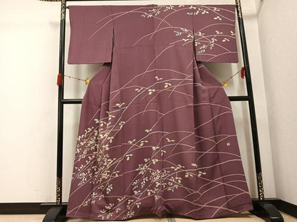 平和屋着物●京友禅作家　池内路一　訪問着　ろうけつ染め　枝花文　正絹　逸品　AABG9522ph