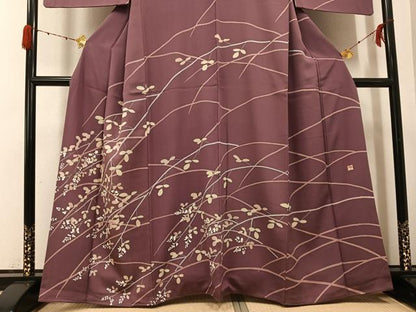平和屋着物●京友禅作家　池内路一　訪問着　ろうけつ染め　枝花文　正絹　逸品　AABG9522ph