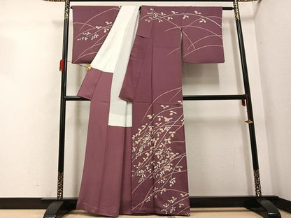 平和屋着物●京友禅作家　池内路一　訪問着　ろうけつ染め　枝花文　正絹　逸品　AABG9522ph