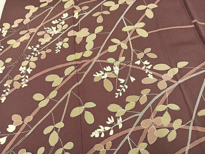 平和屋着物●京友禅作家　池内路一　訪問着　ろうけつ染め　枝花文　正絹　逸品　AABG9522ph