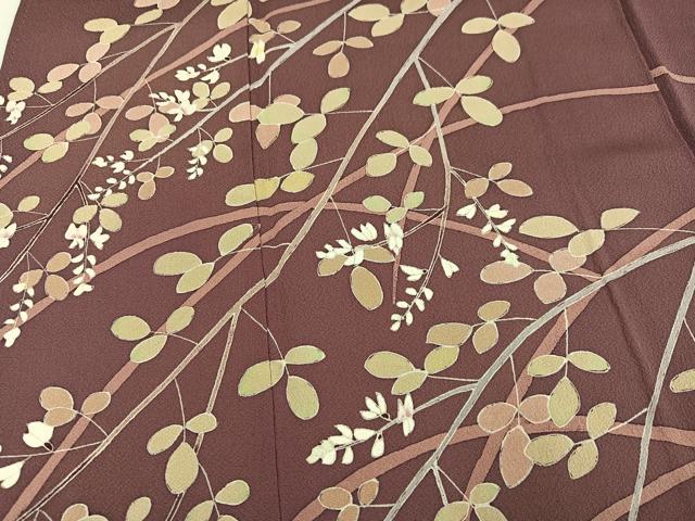 平和屋着物●京友禅作家　池内路一　訪問着　ろうけつ染め　枝花文　正絹　逸品　AABG9522ph