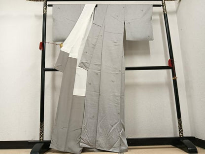 平和屋着物●上質な小紋　鳳凰　金糸　三越扱い　正絹　逸品　AABG9524ph