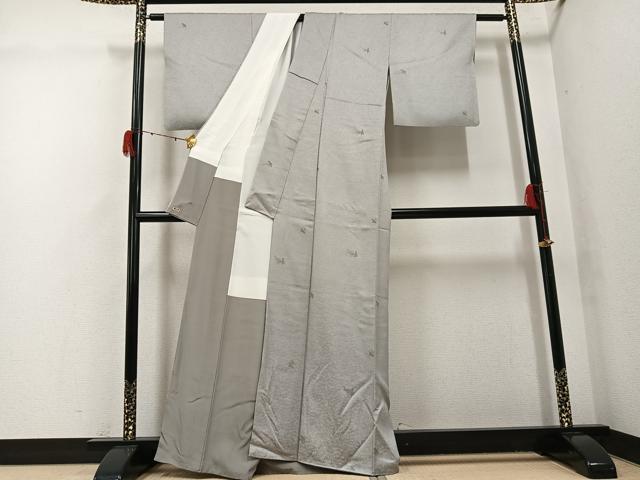 平和屋着物●上質な小紋　鳳凰　金糸　三越扱い　正絹　逸品　AABG9524ph