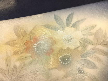 平和屋着物●訪問着　手描き　草花文　暈し染め　金銀彩　正絹　逸品　AABG9525ph