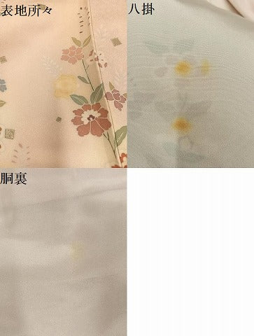 平和屋着物●訪問着　友禅　草花文　正絹　逸品　AABG9532ph