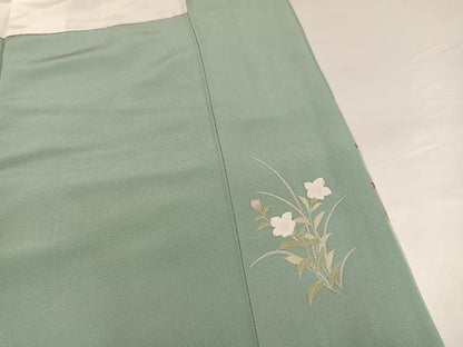 平和屋着物●訪問着　草花文　金彩　正絹　逸品　AABG9533ph