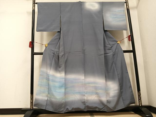 平和屋着物●訪問着　紬地　霞文　暈し染め　正絹　逸品　AABG9536ph