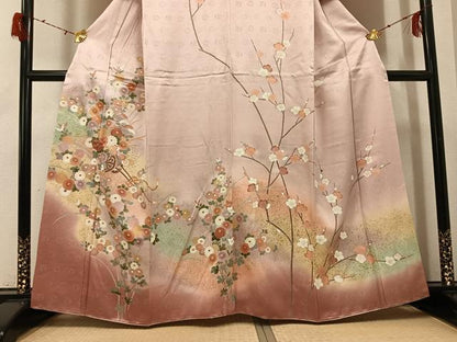 平和屋着物●訪問着　花車文　暈し染め　金彩　正絹　逸品　AABG9537ph