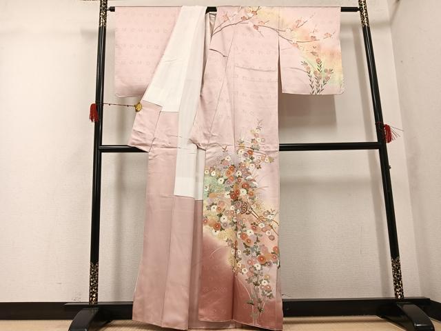 平和屋着物●訪問着　花車文　暈し染め　金彩　正絹　逸品　AABG9537ph
