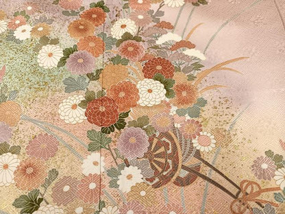平和屋着物●訪問着　花車文　暈し染め　金彩　正絹　逸品　AABG9537ph