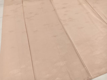 平和屋着物●上質な色無地　松地紋　肌色　正絹　逸品　AABG9538ph