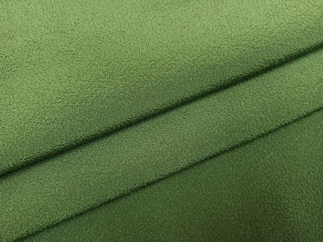 平和屋着物●上質な色無地　松葉色　正絹　逸品　AABG9540ph