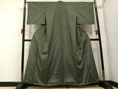 平和屋着物●上質な紬　縞　正絹　逸品　AABG9542ph