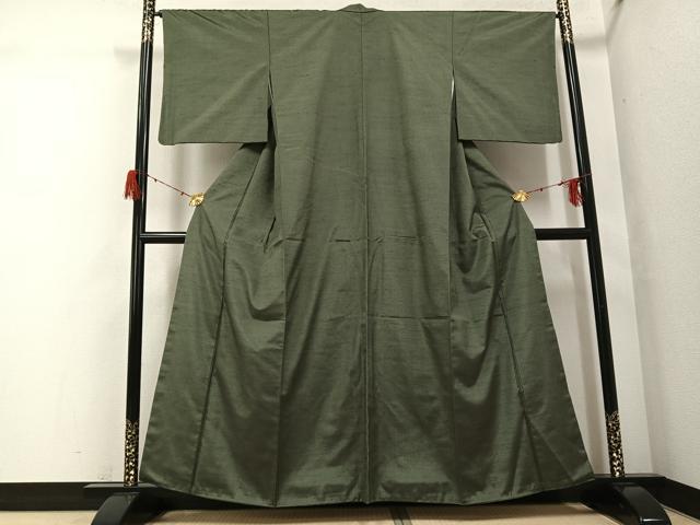 平和屋着物●上質な紬　縞　正絹　逸品　AABG9542ph