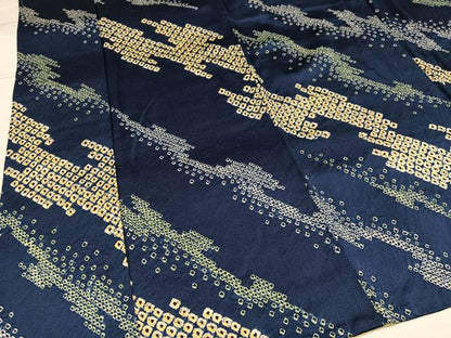 平和屋着物●上質な小紋　絞り　幾何学文様　正絹　逸品　AABG9544ph