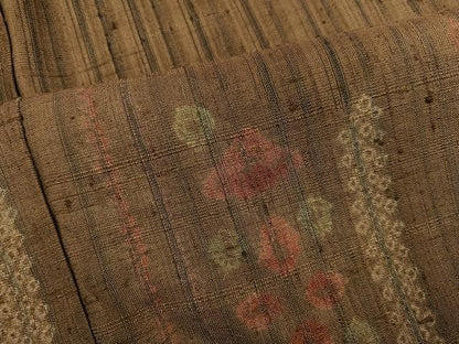 平和屋着物●訪問着　生紬　絞り　草花文　やまと誂製　正絹　逸品　AABG9545ph