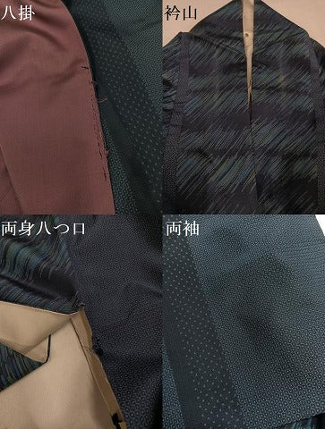 平和屋着物●本場大島紬　100亀甲　間道　正絹　逸品　AABG9547ph