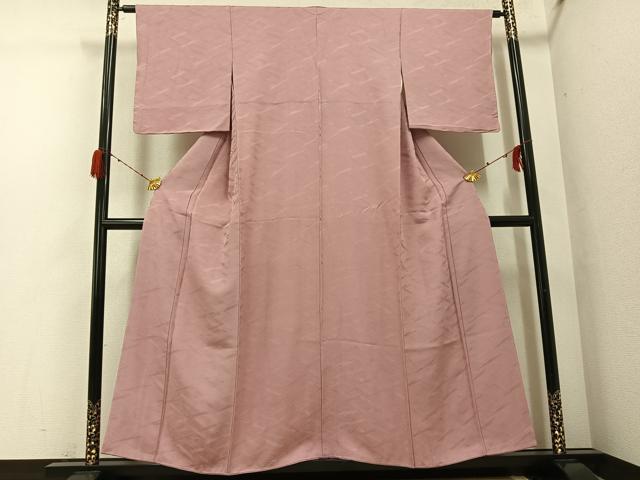 平和屋着物●上質な色無地　笹地紋　鴇浅葱色　正絹　逸品　AABG9552ph