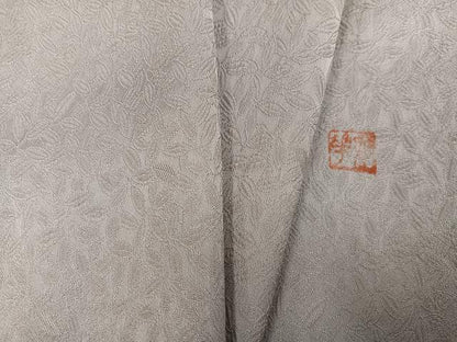 平和屋着物●上質な色無地　作家物　草木地紋　霞色　正絹　逸品　AABG9556ph
