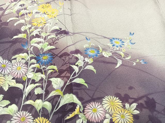 平和屋着物●訪問着　手描き　草花文　暈し染め　正絹　逸品　AABG9558ph