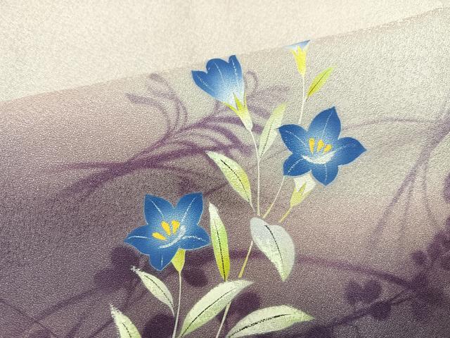 平和屋着物●訪問着　手描き　草花文　暈し染め　正絹　逸品　AABG9558ph