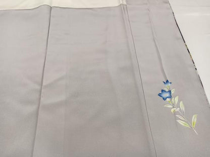 平和屋着物●訪問着　手描き　草花文　暈し染め　正絹　逸品　AABG9558ph