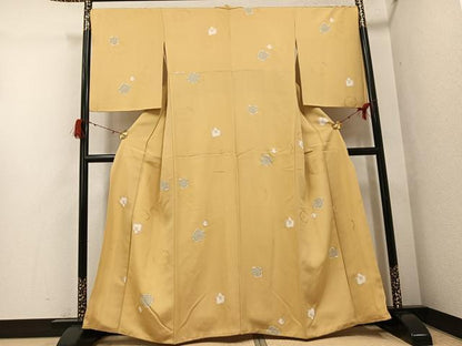 平和屋着物●上質な小紋　梅　金彩　正絹　逸品　AABG9559ph