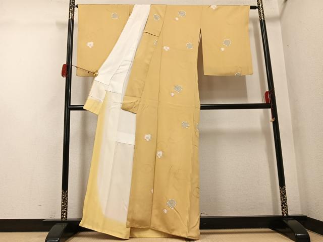平和屋着物●上質な小紋　梅　金彩　正絹　逸品　AABG9559ph