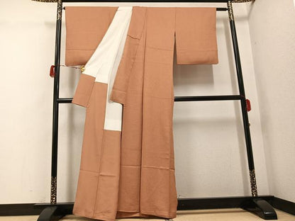 平和屋着物●本草木染作家　圓啓　江戸小紋　極小鮫小紋柄　正絹　逸品　AABG9562ph
