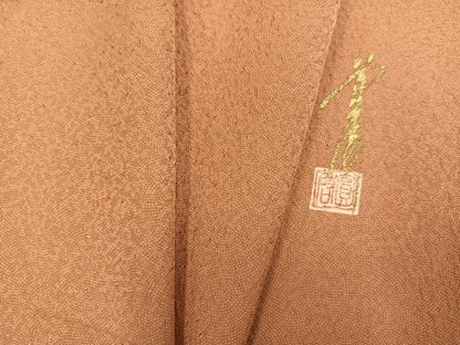 平和屋着物●本草木染作家　圓啓　江戸小紋　極小鮫小紋柄　正絹　逸品　AABG9562ph