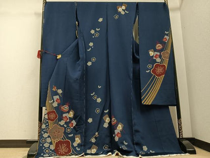 平和屋着物●豪華振袖　梅　鬼しぼ縮緬　上代45万　仮絵羽　逸品　未使用　AABG9569ph