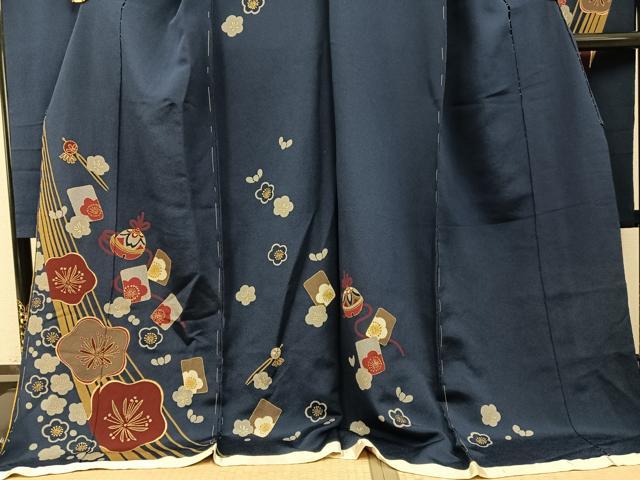 平和屋着物●豪華振袖　梅　鬼しぼ縮緬　上代45万　仮絵羽　逸品　未使用　AABG9569ph