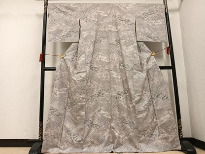 平和屋着物●本場大島紬　カタス9マルキ　花唐草吉祥文　正絹　逸品　未使用　AABG9573ph