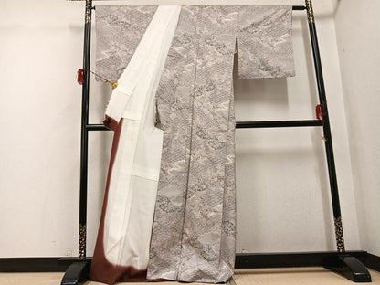 平和屋着物●本場大島紬　カタス9マルキ　花唐草吉祥文　正絹　逸品　未使用　AABG9573ph