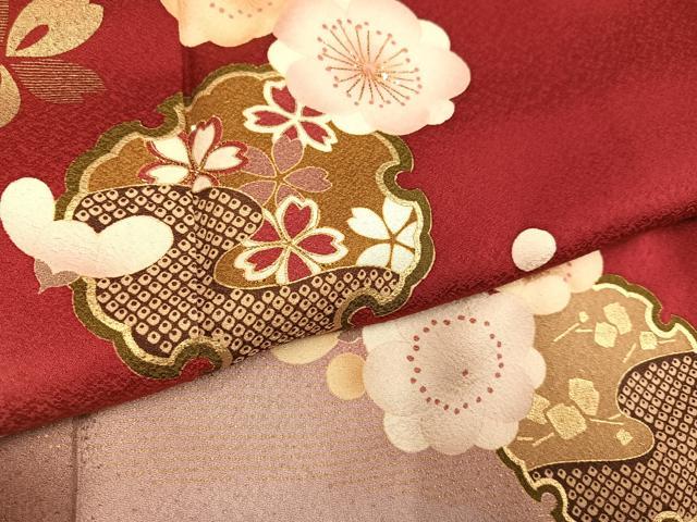 平和屋着物●豪華振袖　雪輪梅文　暈し染め　金彩　やまと誂製　正絹　逸品　AABG9575ph