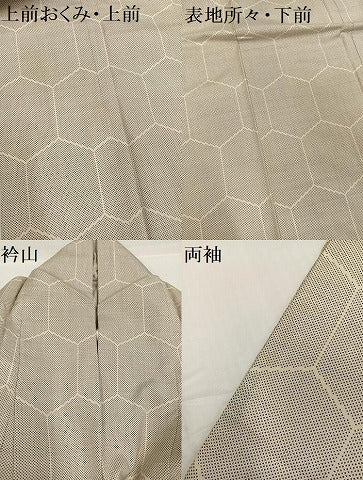 平和屋着物●本場大島紬　白大島　一元絣　亀甲文　正絹　逸品　AABG9586ph