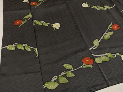 平和屋着物●上質な小紋　枝花文　正絹　逸品　AABG9589ph