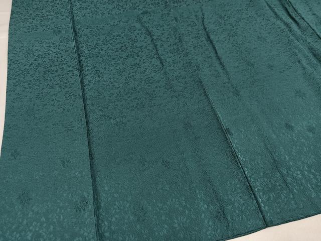 平和屋着物●上質な色無地　更紗唐草地紋　御召茶色　正絹　逸品　AABG9592ph