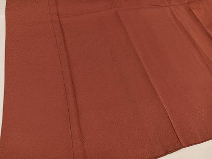 平和屋着物●上質な色無地　紅鳶色　正絹　逸品　AABG9593ph