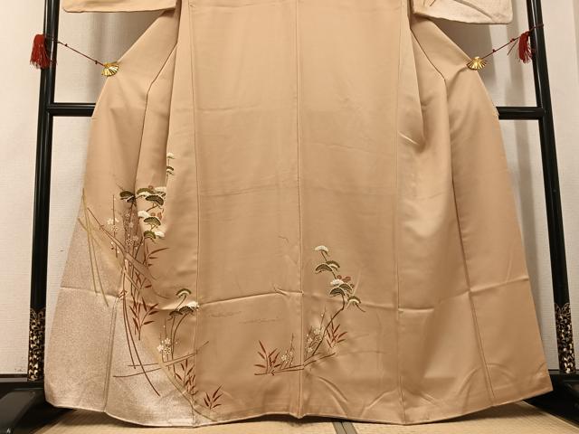 平和屋着物●訪問着　松竹梅　金彩　正絹　逸品　AABG9595ph