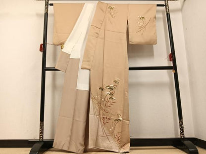 平和屋着物●訪問着　松竹梅　金彩　正絹　逸品　AABG9595ph