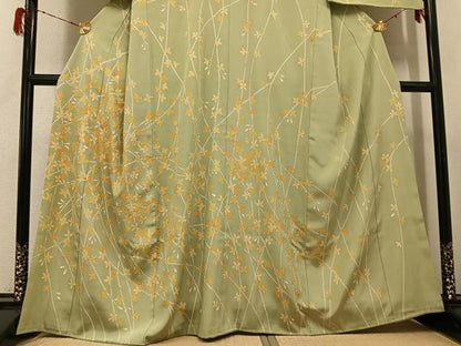 平和屋着物●訪問着　友禅　枝花文　金彩　高島屋扱い　正絹　逸品　AABG9596ph